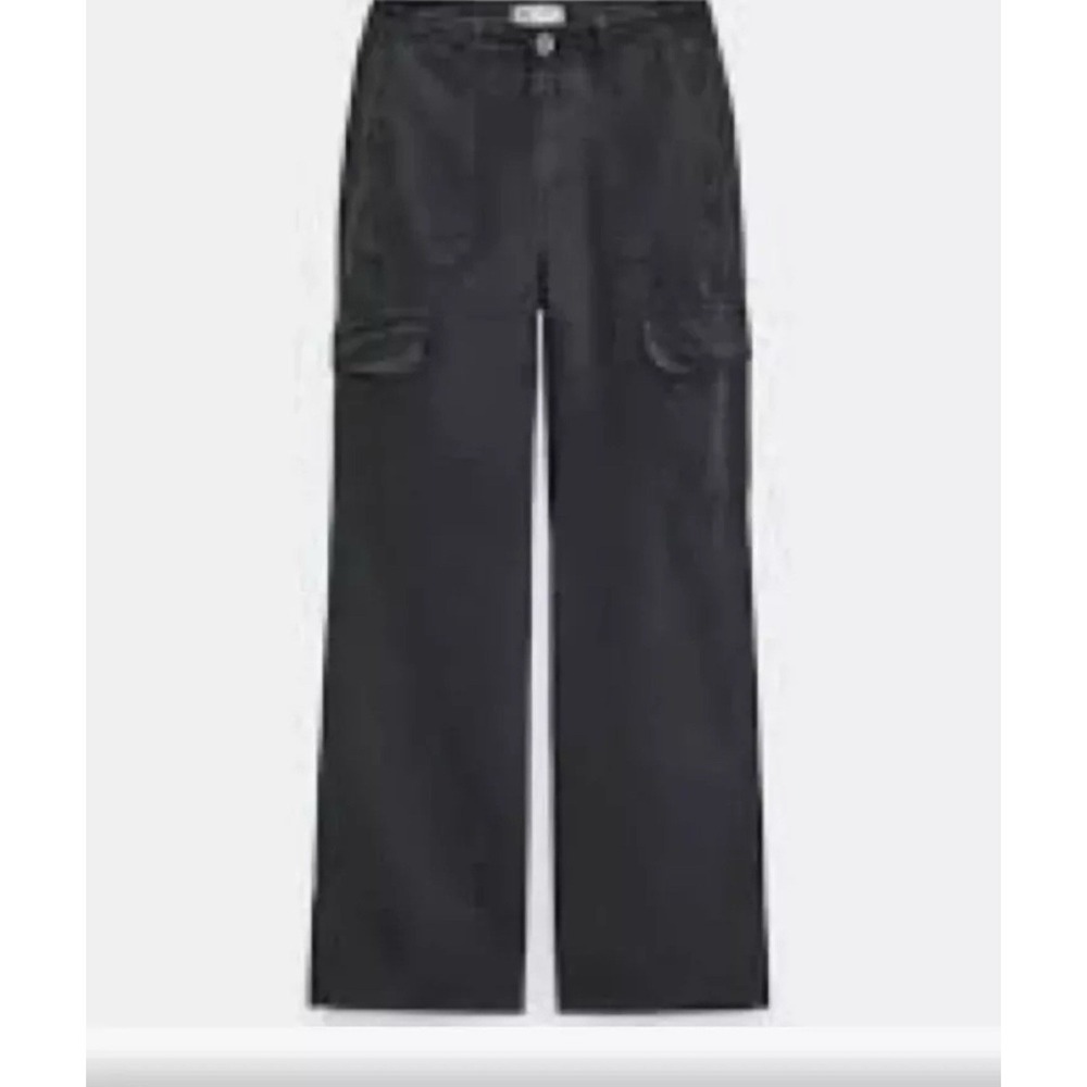 Zara TRF Straight Black Cargo Pants Women's Size 0 Y2K Revival Utility Fashion